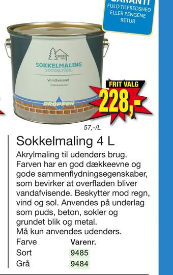 Harald Nyborg Sokkelmaling 4 l tilbud