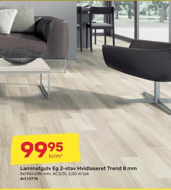 Byggmax Laminatgulv eg 2-stav hvidlaseret trend 8 mm tilbud