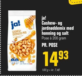 Otto Duborg ja! Cashew- og jordnøddemix med honning og salt tilbud