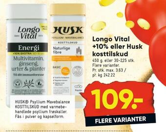 Bilka Longo vital vitaminer tilbud