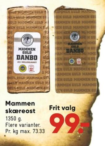 Bilka Mammen skæreost guld danbo tilbud