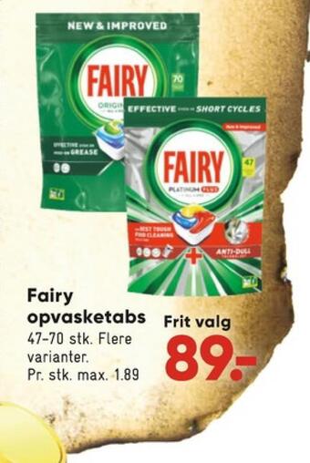 Bilka Fairy maskinopvask-tabs tilbud