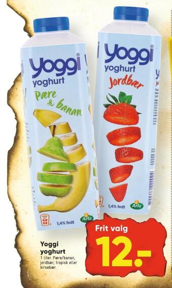 Bilka Yoggi yoghurt pære & banan tilbud