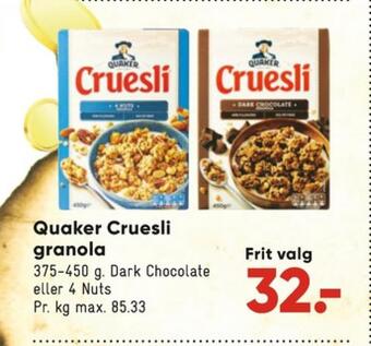 Bilka Quaker cruesli tilbud