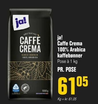 Otto Duborg ja! Caffe Crema 100% Arabica kaffebønner tilbud