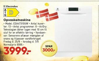 Bilka Electrolux opvaskemaskine tilbud