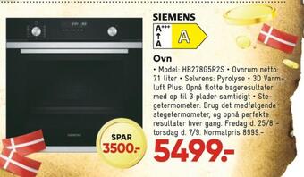 Bilka Siemens indbygningsovn tilbud