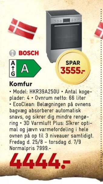 Bilka Bosch komfur tilbud