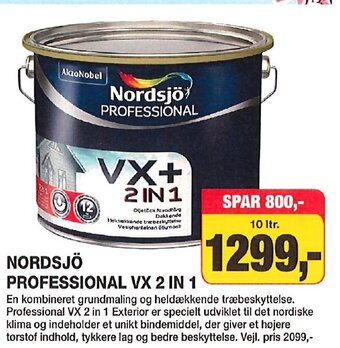 Farveland NORDSJÖ PROFESSIONAL VX 2 IN 1 tilbud