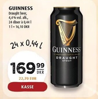 Scandinavian Park Guiness draught beer - 24 x 44 cl tilbud