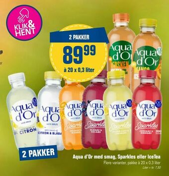 Otto Duborg Aqua d'Or med smag, Sparkles eller IceTea tilbud