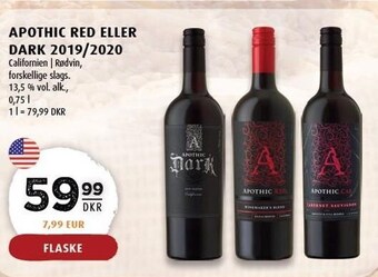 Scandinavian Park Apothic red eller dark 2019/2020 - 0,75 l tilbud