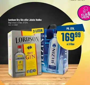 Otto Duborg Lordson Dry Gin eller Jelzin Vodka tilbud