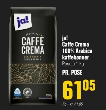 Poetzsch Padborg ja! Caffe Crema 100% Arabica kaffebønner tilbud