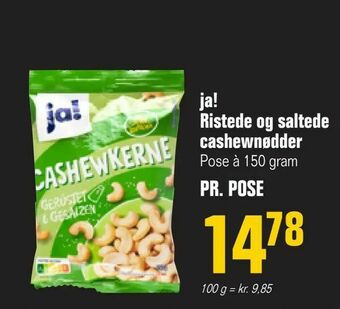Poetzsch Padborg ja! Ristede og saltede cashewnødder tilbud