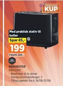 Power Obh nordica brødrister tilbud