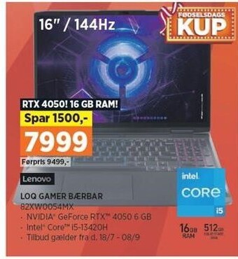 Power Lenovo loq gamer bærbar tilbud