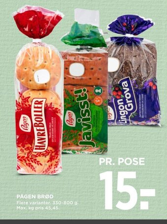 MENY PÅGEN BRØD tilbud