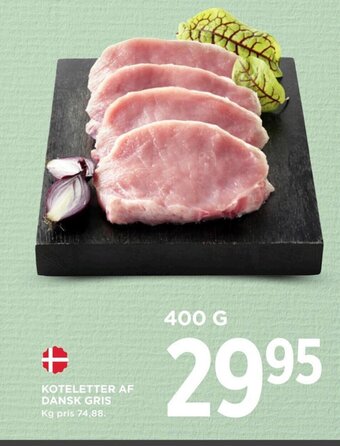 MENY KOTELETTER AF DANSK GRIS tilbud