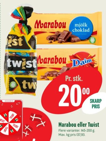 Min Købmand Twist dessertchokolade tilbud
