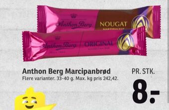 SPAR Anthon berg marcipanbrød nougat tilbud