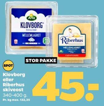 Netto Klovborg skiveost danbo mellemlagret 45+ tilbud