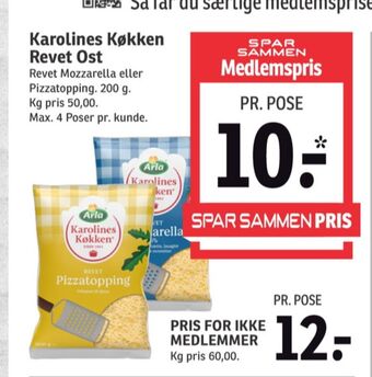 SPAR Karolines revet ost mozzarella tilbud
