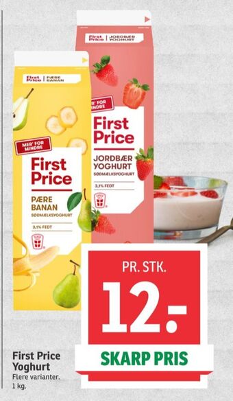 SPAR First price yoghurt jordbær tilbud
