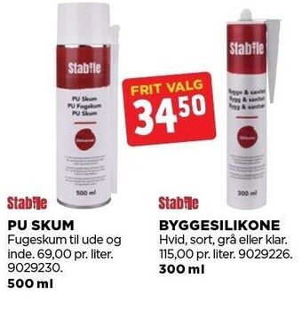 Stabile pu skum eller byggesilikone