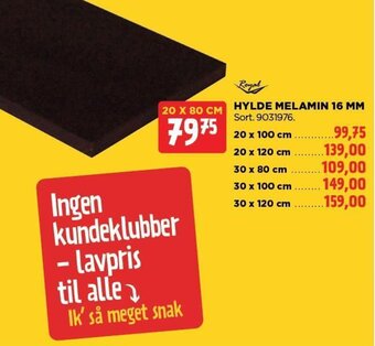 jem & fix HYLDE MELAMIN 16 MM tilbud