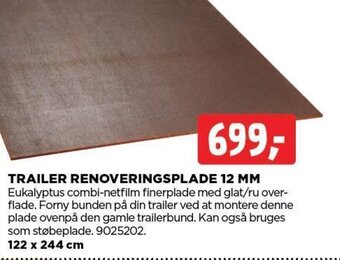 jem & fix TRAILER RENOVERINGSPLADE 12 MM tilbud