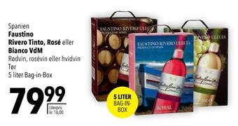 Faustino rivero tinto, rosé eller bianco vdm