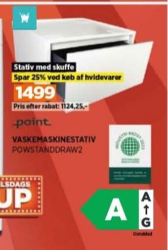 Power Point vaskemaskinestativ tilbud