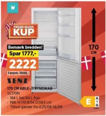 Power Senz køle/fryseskab tilbud