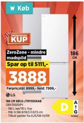 Power Lg køle/fryseskab tilbud