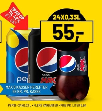Priss PEPSI 24X0,33 L. tilbud