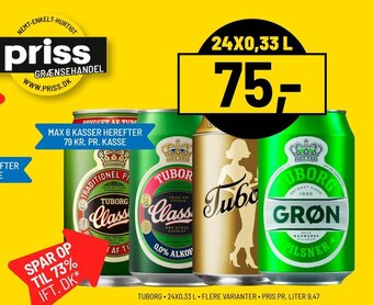 Priss TUBORG 24X0,33 L. tilbud