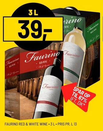 Priss FAURINO RED & WHITE WINE 3 L. tilbud