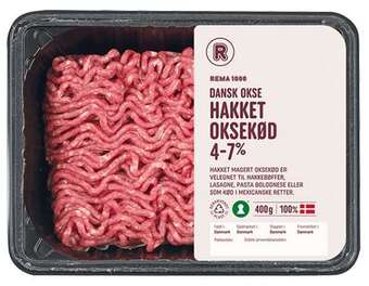 REMA 1000 Hk. oksekød 4-7%, 400 g tilbud