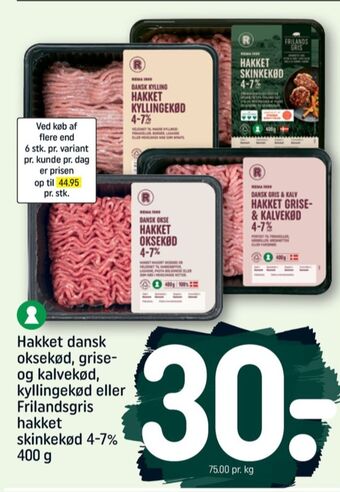 Rema 1000 hakket kalv og grisekød