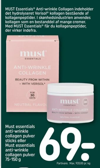 REMA 1000 Must essentials kosttilskud tilbud
