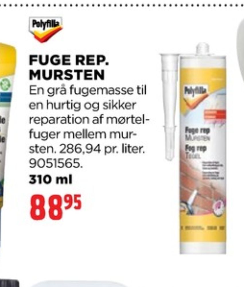 Polyfilla fugemasse tilbud hos jem & fix
