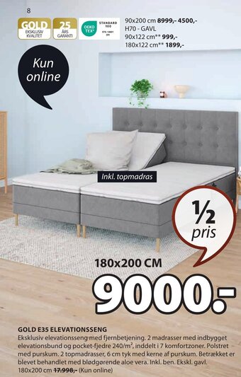 JYSK GOLD E35 ELEVATIONSSENG tilbud