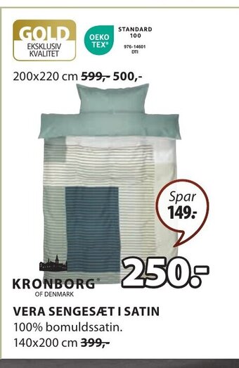 JYSK VERA SENGESÆT I SATIN tilbud