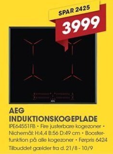 Punkt1 Aeg induktionskogeplade tilbud