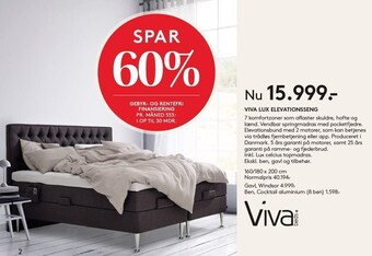SengeSpecialisten Viva lux elevationsseng tilbud