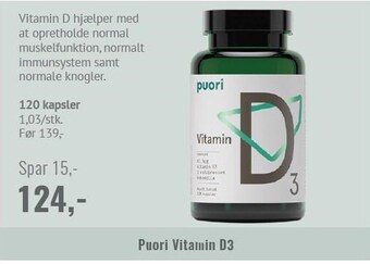 Din Lokale Helsekost Puori vitamin d3 tilbud