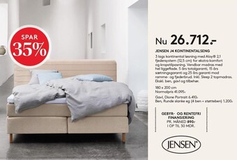 SengeSpecialisten Jensen j4 kontinentalseng tilbud