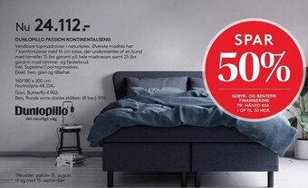SengeSpecialisten Dunlopillo passion kontinentalseng tilbud