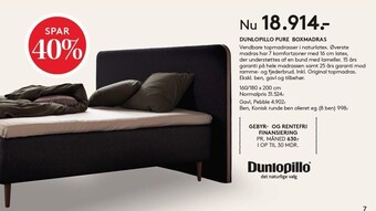 SengeSpecialisten Dunlopillo pure boxmadras tilbud
